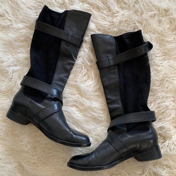 Cole Haan Shoes - Cole Haan NikeAir Tall Leather Buckle Boots 10B